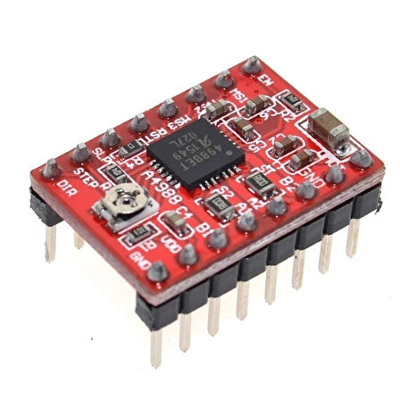 A4988 Soğutuculu DC 8-35V 2A Step Motor Sürücü Kartı Kırmızı PCB