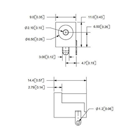 Arduino Power Güç Giriş Konnektörü PCB Şase Tip (2.1mm) - 10 Adet