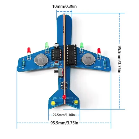 DC 6V Renkli Led Işık Mini Uçak Modeli Kendin Yap Hobi Devresi DIY Lehimleme Kiti Demonte(Montesiz)