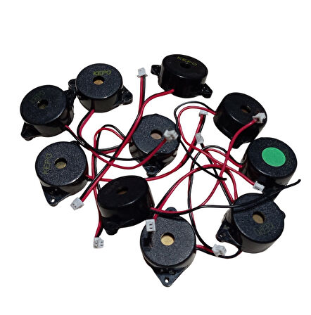 10 Adet KPI-G2210L DC 3-30V Devreli 22mm Kulaklı Piezo Buzzer Siyah 15mA 88dB