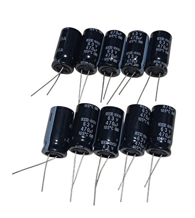 10 Adet 470uF 63V Elektrolitik Kondansatör 13x25mm