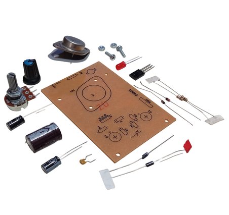 2N3055 ile DC 0-12V 1A Ayarlı Güç Kaynağı Kendin Yap Hobi Devresi DIY Lehimleme Kiti - Demonte(Montesiz)