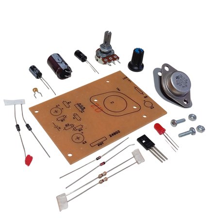 2N3055 ile DC 0-12V 1A Ayarlı Güç Kaynağı Kendin Yap Hobi Devresi DIY Lehimleme Kiti - Demonte(Montesiz)