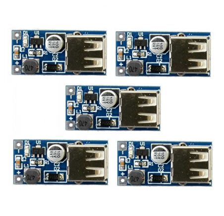 DC 5V 600 mA USB Çıkışlı Voltaj Yükseltici Regülatör Kartı-Step Up - 5 Adet