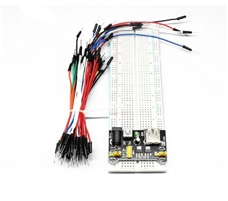 MB-102 Breadboard, 65'li Erkek Erkek Jumper Kablo, Breadboard Güç Kartı