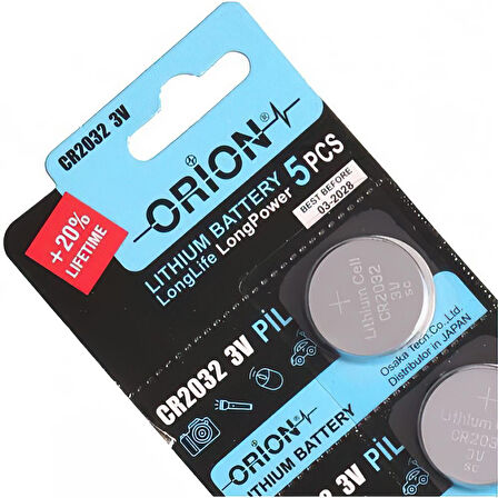 Orion CR2032 3V Lityum Pil 5'li Paket - 20 Adet