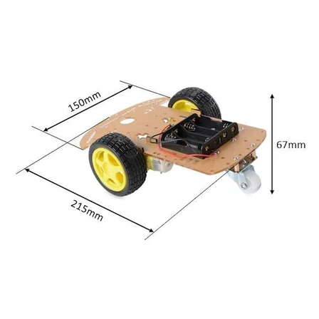 2WD Çok Amaçlı Mobil Robot Araba Platformu Kendin Yap Kiti Redüktörlü Motor ve Şase Seti Demonte(Montesiz)