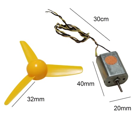 30cm Kablo Lehimli DC 3-9V Pervaneli Fan Motoru Hobi Proje Elektrik Deney Kablolu Motor Pervane Seti