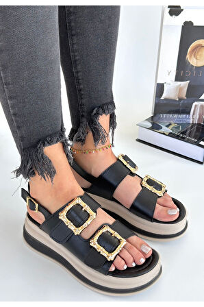 Stan Siyah Cilt Sandalet