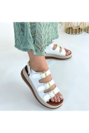 Jatay Beyaz Cilt Sandalet