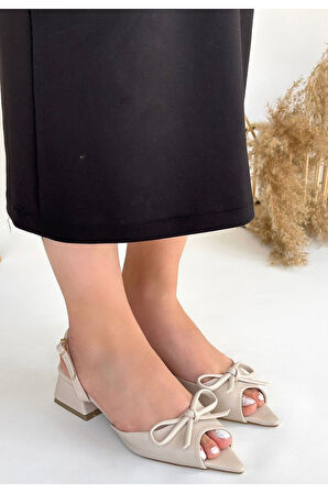 Lotta Bej Cilt Topuklu Ayakkabı