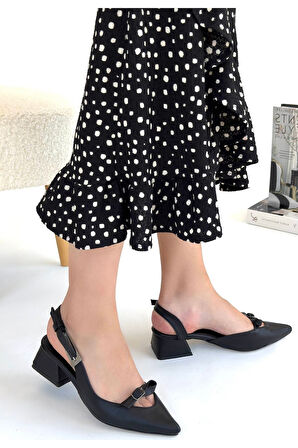 Rewat Siyah Cilt Topuklu Ayakkabı