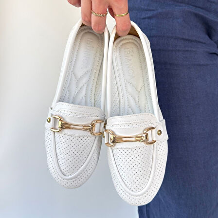 Rain Beyaz Cilt Babet Ayakkabı