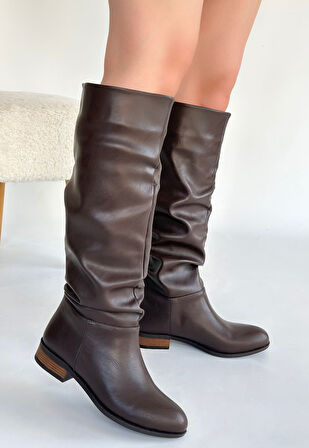 Winda Kahverengi Cilt Körüklü Çizme