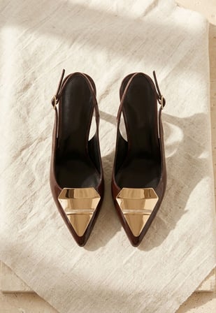 Look Shoes Kahverengi Rugan Topuklu Ayakkabı