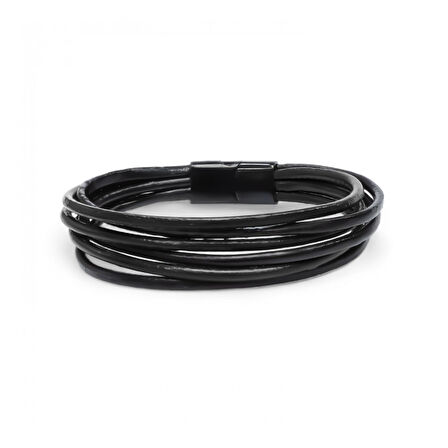  FM Erkek Bileklik | Siyah Çoklu Katmanlı Tasarım 31833B13D2 