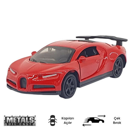 Çek Bırak Metal Küçük Arabalar 8 cm - 6411A - Kırmızı