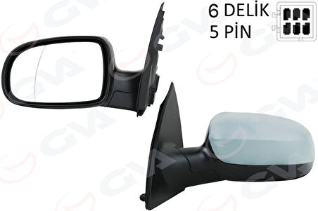 DIŞ DİKİZ AYNASI SOL CORSA C 2001 ELEKTRİKLİ ISITMALI ASTARLI ASFERİK 5 FİŞ VM-200EHPAL 1428304 1428856 1426527
