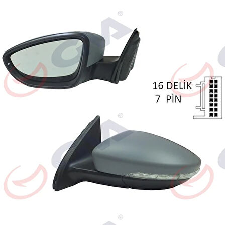 DIŞ DİKİZ AYNASI SOL PASSAT 2011 ELEKTRİKLİ ISITMALI Ç.AYDINLATMALI ASTARLI ASFERİK 7 FİŞ VM-6194NEHPAL 3AB8575079B9