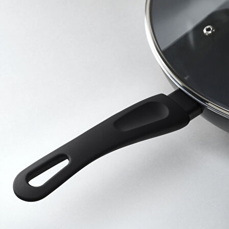 Wok tava, yapışmaz kaplama-siyah, 28 cm