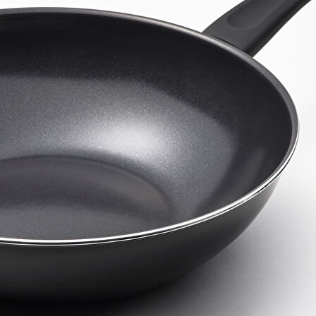 Wok tava, yapışmaz kaplama-siyah, 28 cm