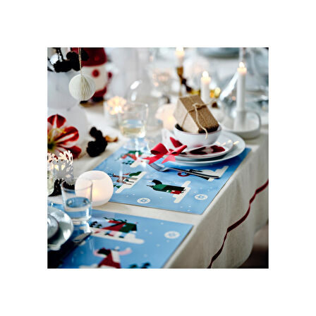 Amerikan servis, kış mevsimi-mavi, 45x35 cm