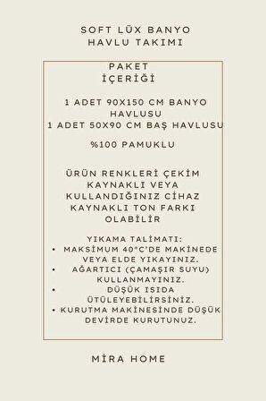 2 Parça &#37;100 Pamuklu Soft Lüx Banyo Havlu Seti Gri