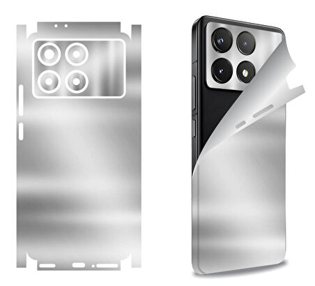 Xiaomi Poco F6 Pro için uyumlu 360 full arka kaplama koruma sticker - AYNALI GÜMÜŞ