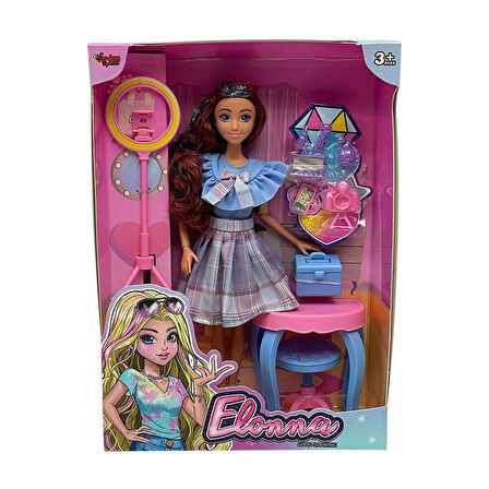 WG66956 -Vardem Kutulu Güzellik Masalı Çantalı Bebek Set 11,5 inç