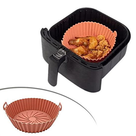 Renkli Isıya Dayanıklı Yıkanılabilir Silikon Fırın Ve Airfryer Yuvarlak Pişirme Matı 20 Cm