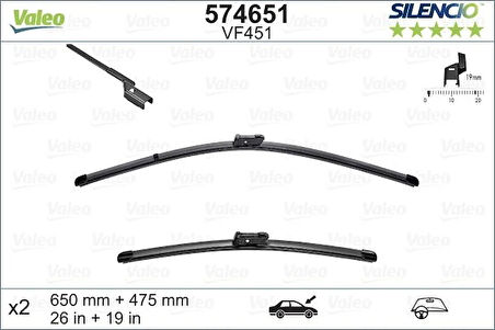 SİLECEK 650/480CM X2 FLATBLADE-MUZ TİPİ VM451 FORD MONDEO 4 2007 VOLVO C70 2006 7S71S17528AA 1537084 31276070