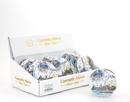 Taşlı İstanbul Tasarımı El Aynası Kalın Model 4 