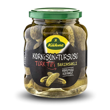 Kühne Türk Ti̇pi̇ Sarımsaklı Korni̇şon Turşu 350 Gr