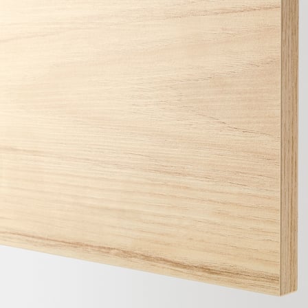 Mutfak yatay duvar dolabı, ASKERSUND açık dişbudak görünümlü, 60x80 cm, 2 kapaklı, stoperli menteşe