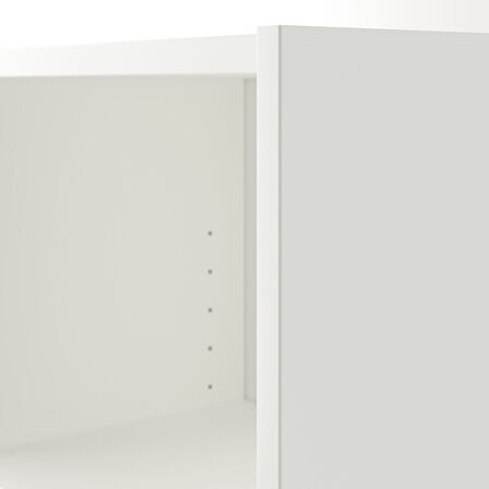 Köşe kitaplık, beyaz, 95/95x28x202 cm