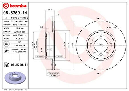 FREN DISKI ON BMW E36 1991-1998 34116757751 (2 ADET)