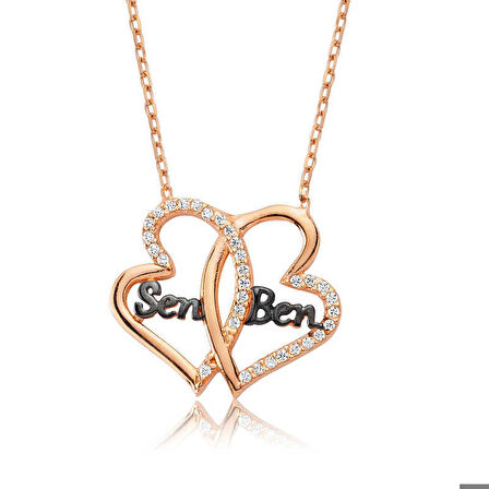 Gümüş Kalpli Sen Ben Kadın Kolye