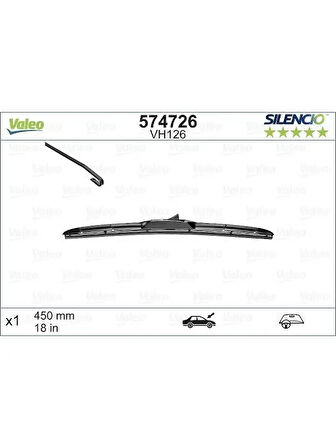 SILECEK SUPURGESI SAG VALEO SILENCIO HIBRIT VM126 (X1) / (450 MM) INSIGNIA A 0917 CRUZE J300