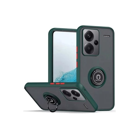 Xiaomi Redmi Note 13 Pro Plus Kılıf Montreal Yüzüklü Silikon Kapak - Yeşil
