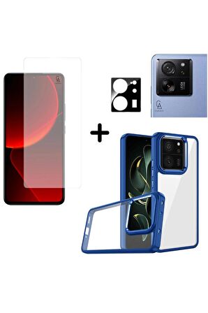 Xiaomi Mi 13T Uyumlu Pastel Renk Telefon Kılıfı Temperli Cam Ekran ve Kamera Koruyucu