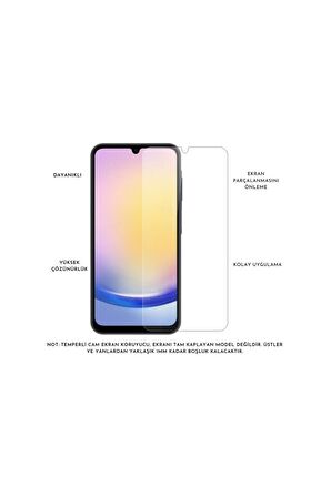 Samsung Galaxy A25 Uyumlu Pastel Renk Telefon Kılıfı Temperli Cam Ekran ve Kamera Koruyucu