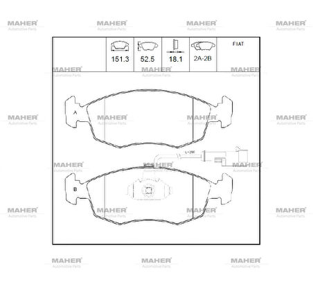 FREN BALATA PALIO 1996-2005 WEEKEND / MAREA 1996-2007 ÖN ÇİFT FİŞLİ 9947954