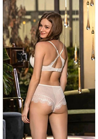 Gallipoli 31433 Kadın Sütyen, Bolero ve Külot Takım - Ekru - 90C