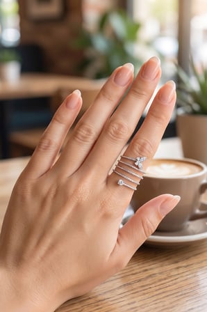 Pirinç Gümüş Renk Spiral Kelebek Model Kadın Yüzük