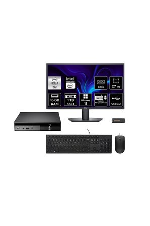 Pro Micro QCM1250 Ultra 7 265T 16GB 1TB SSD 27" Monitör W11P Mini Masaüstü Bilgisayar