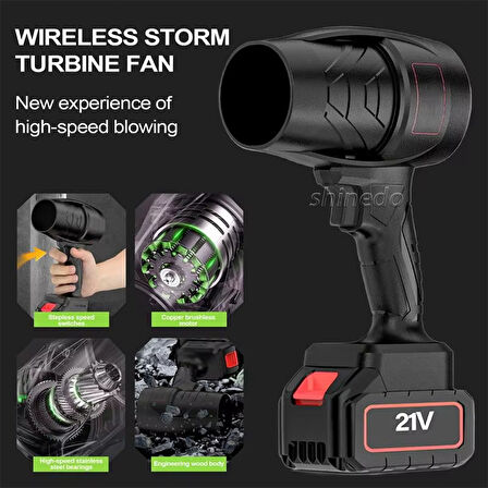 Yeni Turbo şarjlı Çok güçlü Üfleme makinası Hava üfleyici Kar temizleme mangal araba yıkama