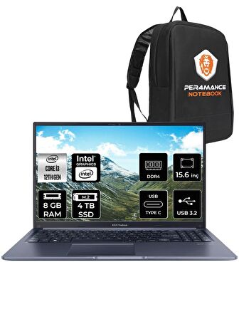 ASUS Vivobook 15 X1502ZA i3 1215U 8GB RAM 4TB SSD 15.6'' FHD FDOS EJ1645 & PER4 ÇANTA