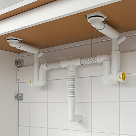 Çift gözlü lavabo sifonu