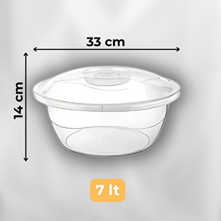 2'li Şeffaf Kapaklı Leğen Seti 4,5 LT ve 7 LT Leğen Seti Saklama kabı