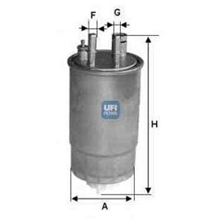 Fiat Yakıt Filtresi Doblo 1,9jtd Fiorıno Grande Punto Punto Evo 1,3 Multıjet (oe) - Ufı 24.one.00